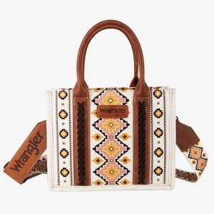 SOUTHWESTERN PRINT CROSS BODY CANVAS MINI TOTE